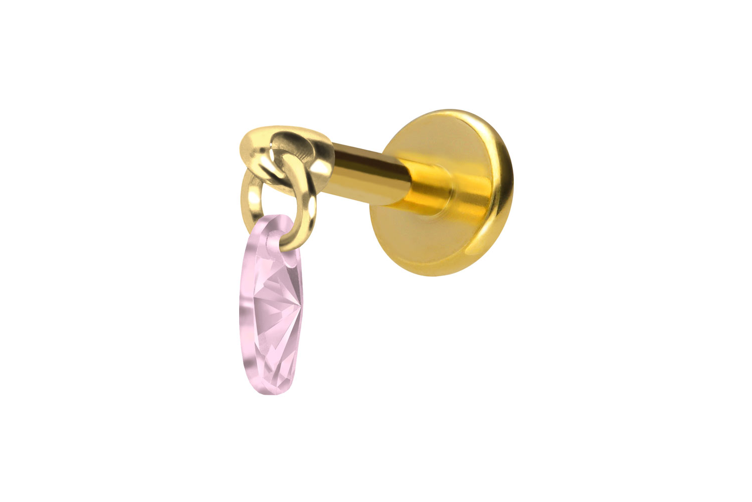 Titan Labret Piercing mit Innengewinde KRISTALLOVAL